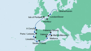 Von Bremerhaven nach Mallorca mit AIDAcara