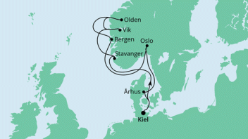 Norwegens Küste mit Fjorden ab Kiel 2023